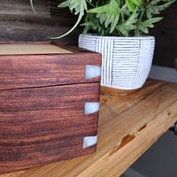 Valet box with bubinga and white epoxy dovetails