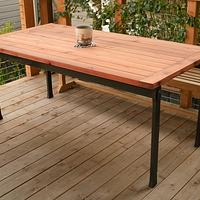 Redwood Patio Table with Solid Steel Base (2011)