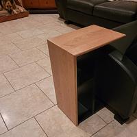 Side table with waterfall cherry feature 