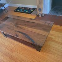 Walnut and epoxy coffee table