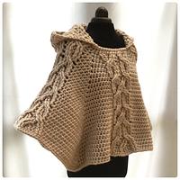 Milena Twist Cable Hooded Poncho - Project by Ling Ryan