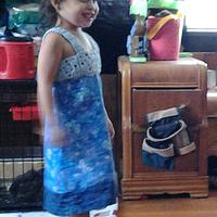 my daughter modeling the crochet sewing hybrid - Project by airam