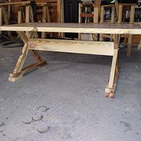 125 year old pine tree coffee table.