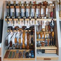 Tool Rack for Marking Gauges, Braces and Hand Drills and Workshop Knives - Project by Brit