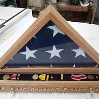 Dad's Funeral Flag and metal Display Case
