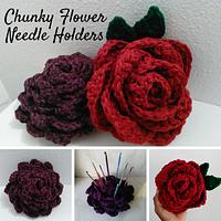 Crochet Flower Needle Holder