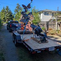 New sculpture and road trip to deliver/pick up sculptures from a couple of cities. 