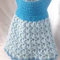 Crochet Blue Party dress for little girl, Crochet dress for babies,