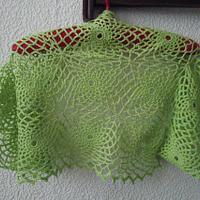 Green Crochet Bolero, Shrug, Jacket Bolero, Vest, Spider Lace Shrug