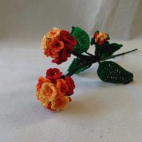 Citrus Blend Lantana Camara Crochet Flower - Project by Flawless Crochet Flowers
