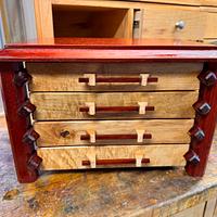 Pagoda Style Jewelry Boxes in Wenge, Padauk and Birdseye Maple