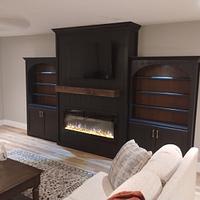 Built-in Entertainment Center with Bookshelves 