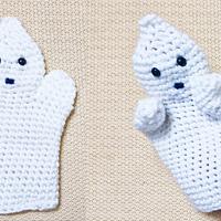 Halloween Crochet Ghost Hand Puppet  - Project by rajiscrafthobby