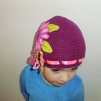 Spring cap with flowers