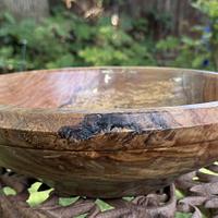 Live Oak Bowl with Brass Inlay.