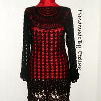 Black Crochet Dress, Women Fashion Dress, Black Lace Dress, Handmade with love By Etelina - Project by etelina