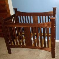 Walnut baby bed for great  nephew  - Project by woodbutchersc