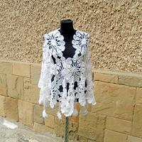 Wedding Shawl, Bridal White Shawl, Lace Bridesmaid Fashion, Crochet Wedding Cape