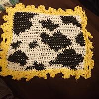cow print dish cloth - Project by Down Home Crochet