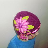 Spring cap with flowers