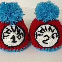 Thing 1 and Thing 2 Newborn Hats - Project by CharlenesCreations 