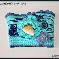 Crochet cuff bracelet "Sea reef"