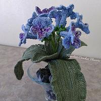 Harlequin Lace Trumpet African Violet - Project by Flawless Crochet Flowers