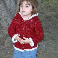 Little Crimson Hooded Crochet Sweater