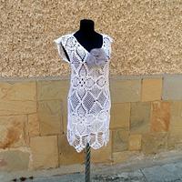 Crochet Beach Dress, White Handmade Dress, Summer Beach Dress, Crochet Resort Dress, Sexy Lace Dress