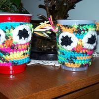 Owl cup cozies & Mustache Cozies