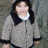 Little Leopard Tunisian Crochet Jacket and Crochet Hat