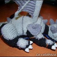 Black crochet dragon with Armor 