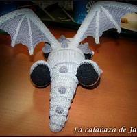 Black crochet dragon with Armor 