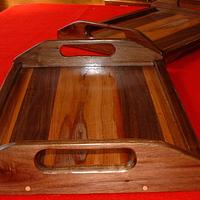 trays with beautiful wood