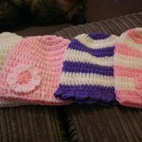 mixed girls beanies - Project by maggie craig