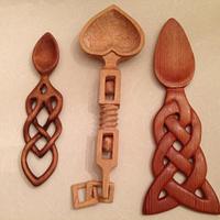 3 Love Spoons - 3 Different Styles of Carving - Project by Whittler1950