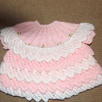 knitted and crocheted frills dress - Project by mobilecrafts