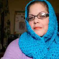 Turquoise Scarf Cowl - Project by Rosario Rodriguez