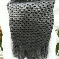 Grey Fringed Shawl/Scarf