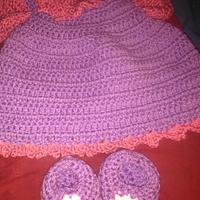 baby girl dress and booties - Project by Lynn46