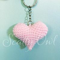 Little pink heart keyring - Project by The Merino Mermaid