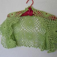 Green Crochet Bolero, Shrug, Jacket Bolero, Vest, Spider Lace Shrug