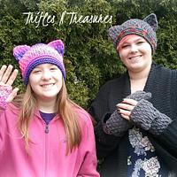 Cat Hats & Kitten Mittens & Wristers Set - Project by tkulling