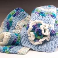 Blue Slouch Hat and Cowl - Project by BarbS