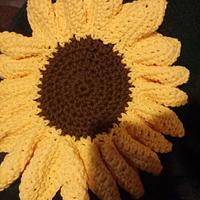 sunflower hot pad - Project by Down Home Crochet
