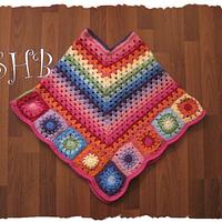 Rainbow Crochet Granny Poncho