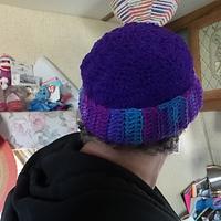 Purple Hat and Fingerless Gloves
