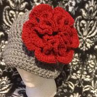 Granny square hat and brim hat with flowers