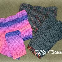 Cat Hats & Kitten Mittens & Wristers Set