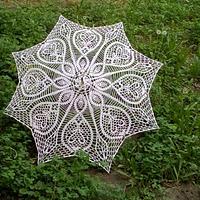Crochet Umbrella, Wedding Umbrella, White Lace Parasol, Wedding Accessories, Bridal Umbrella